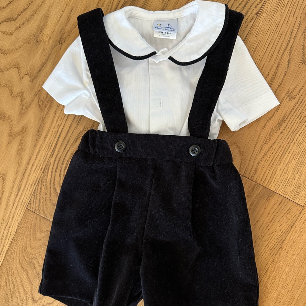 Florence Eiseman Boys Formal Velvet Romper